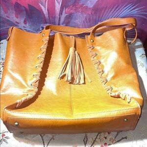 INC Shoulder bag w/Leather trim (never used)